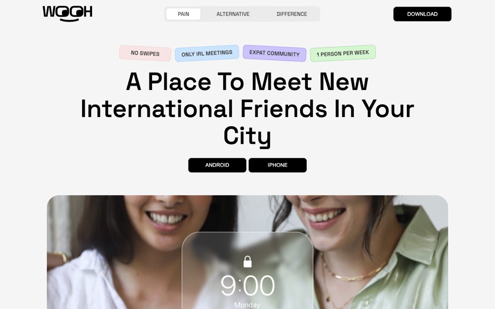 Wooh — friend-finding app